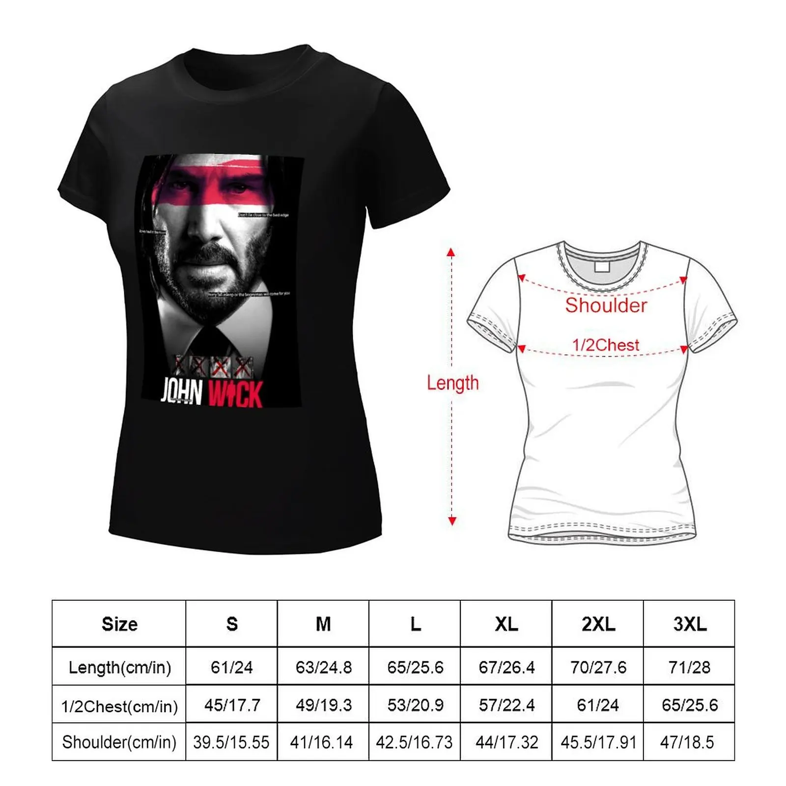 John Wick - Baba Yaga camiseta grande para mulheres, roupas vintage, top de treino, blusa hippie, verão