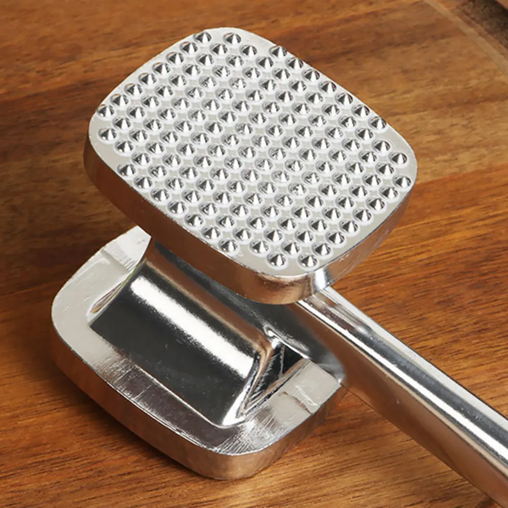 Double-Sided Aluminum Alloy Meat Tenderizer Hammer for Steak Beef Chicken Long Handle Kitchen Mallet Tool Meat Pounder Mallet