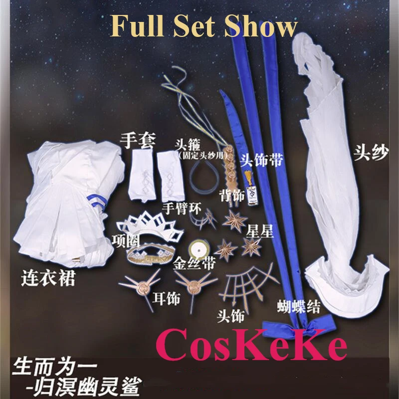 CosKeKe Specter The Unchained Cosplay Anime Game Arknights Costume Born As One Withe Formal Dress Halloween Role Play Clothing