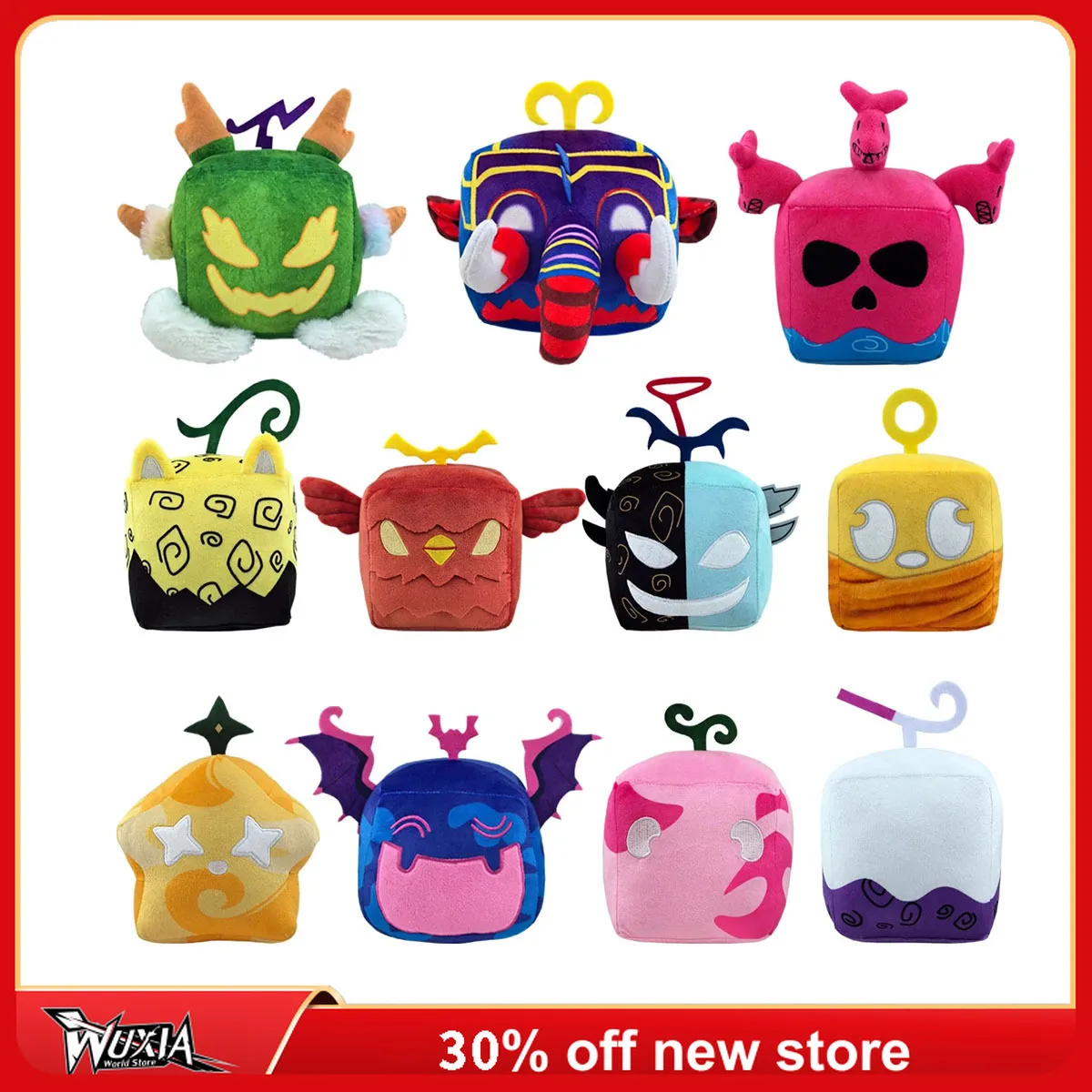 Nieuwe Blox Fruit Pluche Pop Action Figure Schattige Kawaii Grey Series Game Randapparatuur Ornamenten Collectie Desktop Display Cadeau Speelgoed