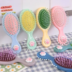 Cute Candy Color Cat Claw Bow Anti-screw Hair Brush Comb Massage Portable Untangling Home Bath Hairbrush for Women Baby Things