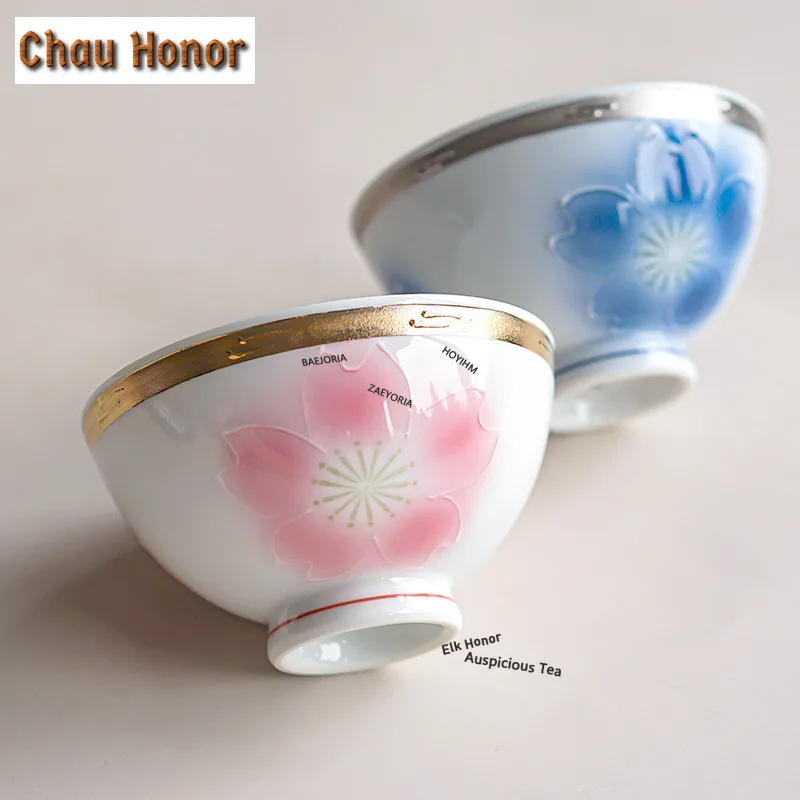 ZAEYORIA Hand-painted Cherry Blossom Bowl Food Bowls Refreshment Fruit Plate Yogurt Basin Pasta Sushi Bowls Hotel Tableware