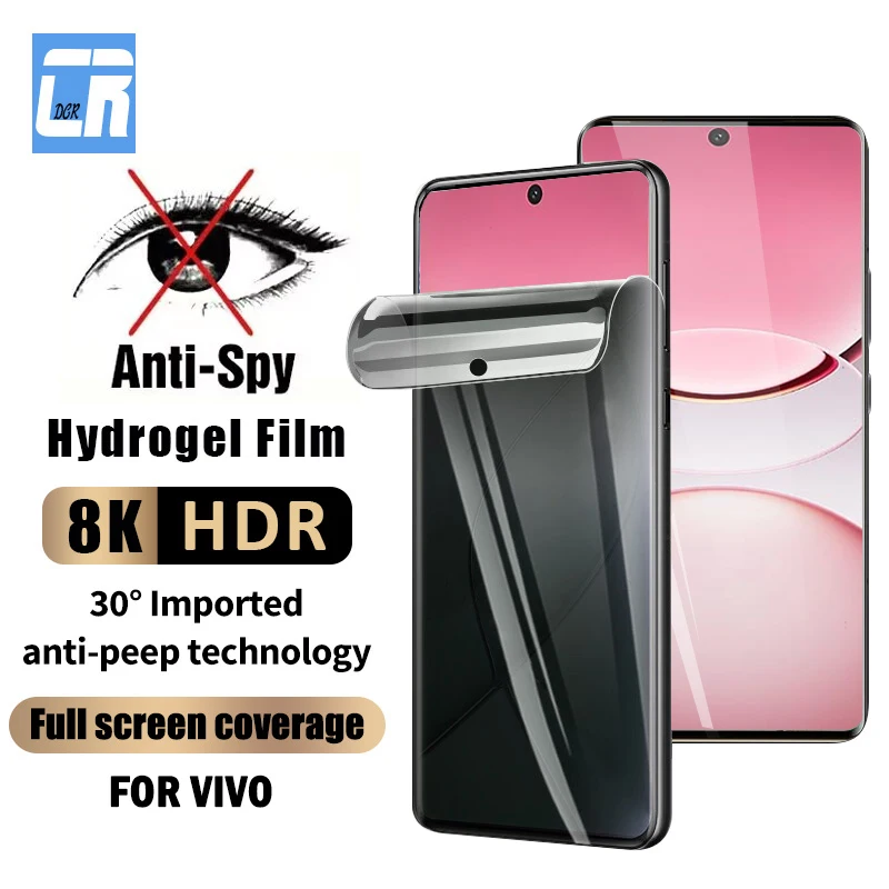 Película de hidrogel de privacidad totalmente curvada para Vivo Y400 Y300 Pro + T4 T3 Ultra Protector de pantalla antiespía para Vivo X Fold5 3 Pro sin vidrio