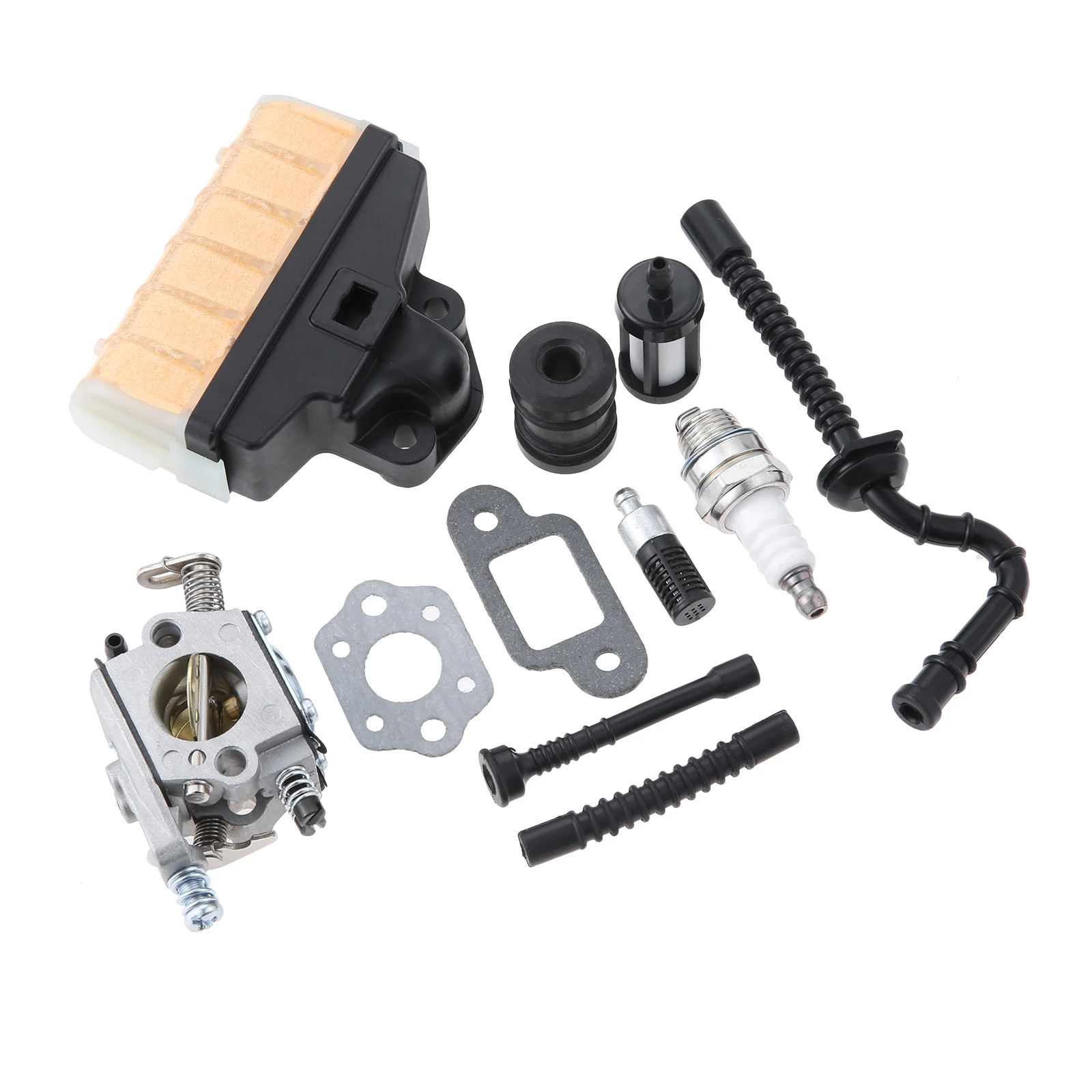 

1 комплект 1123 160 1650, карбюратор, свеча зажигания, воздушный фильтр, комплект регулировки топливопровода с прокладкой, подходит для STIHL MS210 MS230 MS250 MS210C