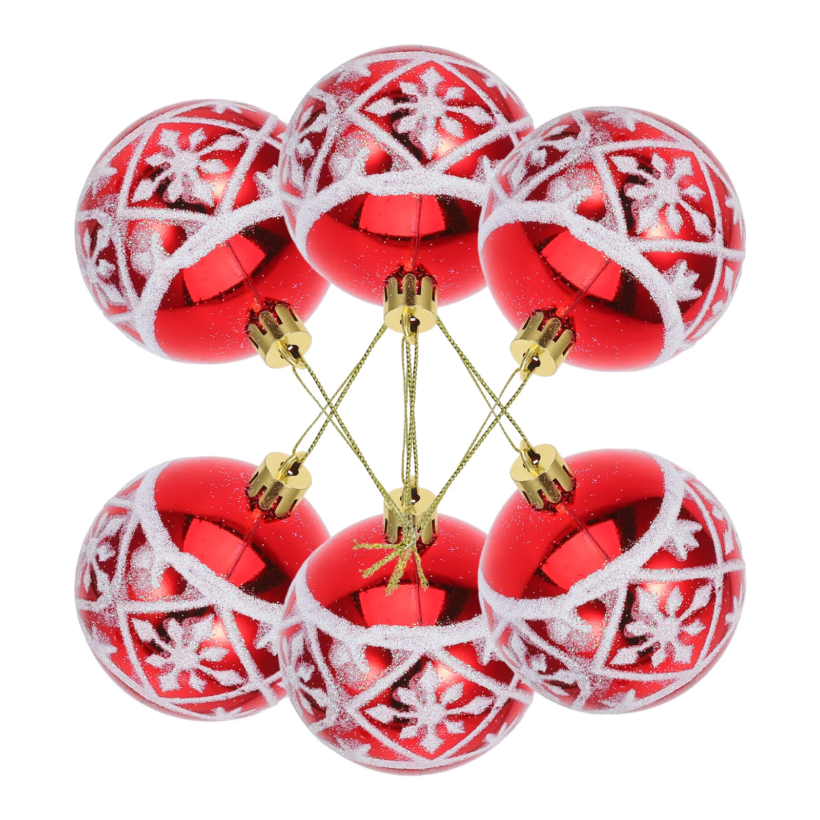 

6Pcs Hanging Xmas Tree Ornaments Snowflake Design Christmas Decor for Holiday Party Home Mall Hotel Tree Pendant Reusable