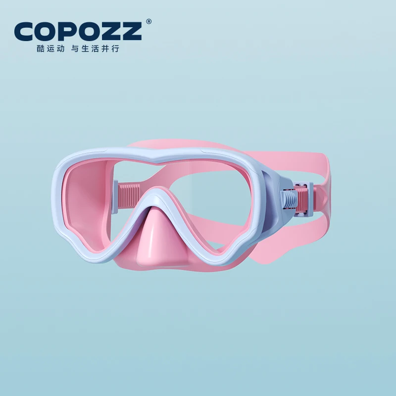 COPOZZ Unterwasser-Tauchmaske und Schnorchel, Antibeschlagbrille, Brille, Tauchen, Schwimmen, leichtes Atemschlauch-Set für Kinder