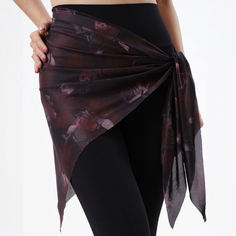 جديد تشاتشا ليوبارد تنّورة ملفوفة التعادل اللاتينية تنورة رقص المرأة رومبا قاعة الرقص التنانير مرحلة الرقص ملابس تدريب SL13595