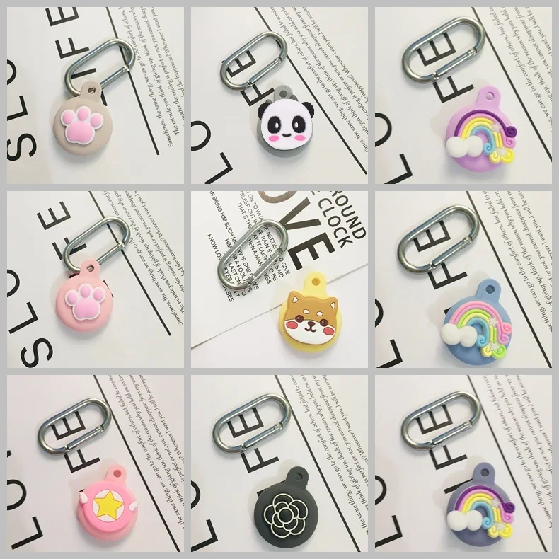 에어태그 커버 귀여운 한국 재미있는 개 만화 실리콘 보호 분실 방지 보호 케이스, 에어 태그 로케이터 트래커 커버