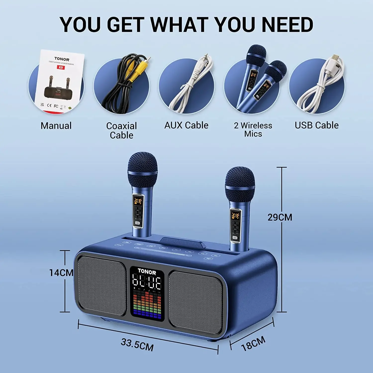 Factory Sale TONOR K9 Bluetooth Speaker with Best Karaoke Mike and Mike Stand