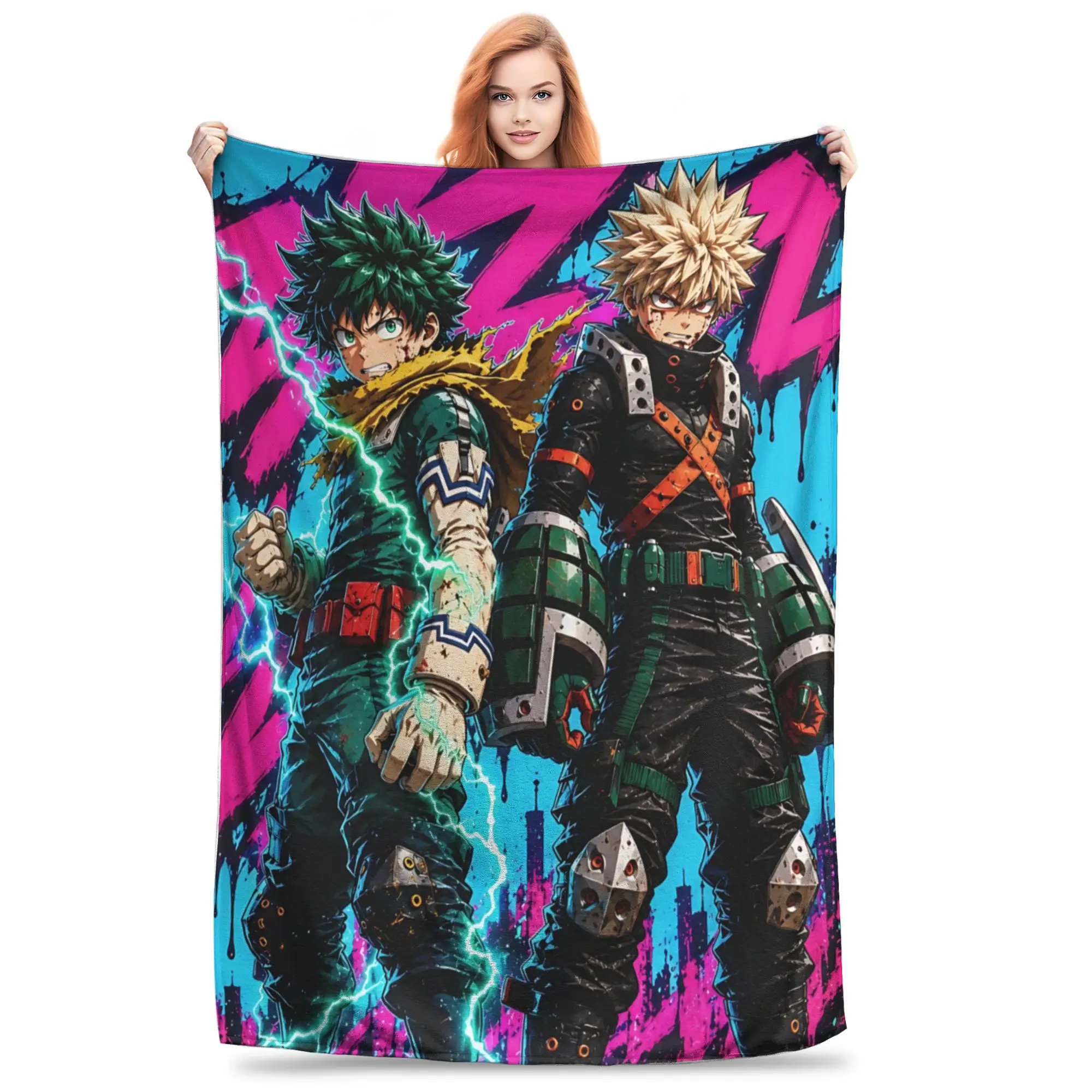 1PC Home Izuku Midoriya Blanket Throw Blanket  Novelty Warm Blanket All Season Gift