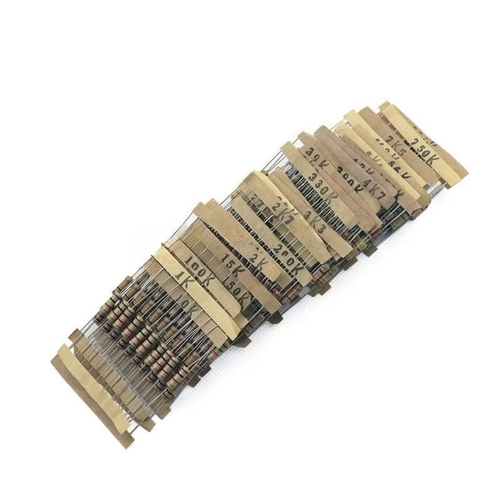 300 шт., 30 значений, комплект резисторов из углеродной пленки, 1 Вт, от 1 до 820 кОм, общие значения в ассортименте для экспериментов по ценам и образования электроники
