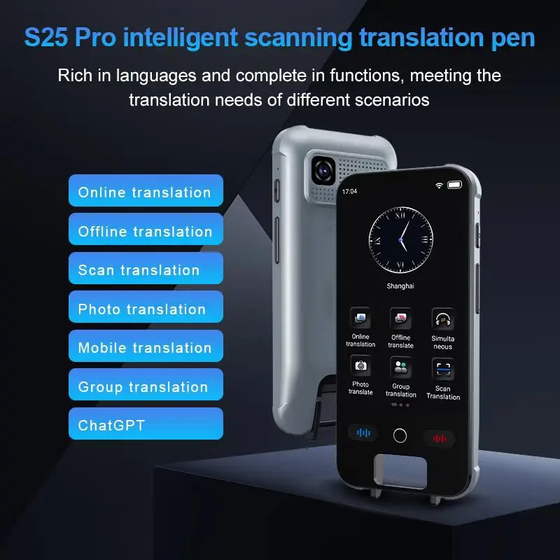 

S25 Pro Scanning translation pen148 online Languages 19 Offline Translator Real-time Voice, Recording, Text Translation Device