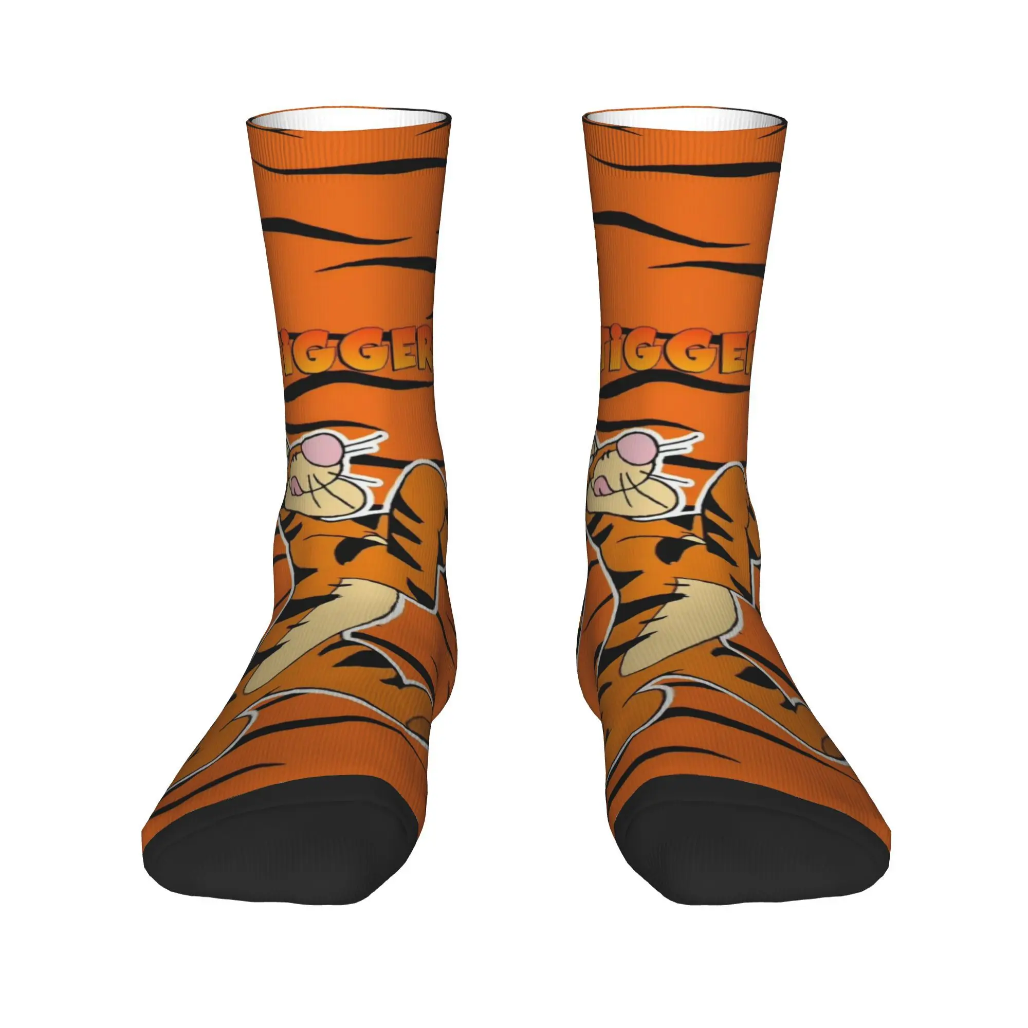 Custom Novelty Men's Winnie The Pooh  Classic Tigger Dress Socks Unisex Comfortable Warm 3D Printing  Crew Socks