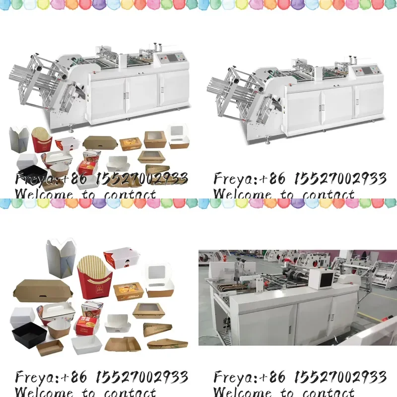 BangLan Automatic Paper Burger Box & Lunch Box Forming Machine PLC Motor Gear High Speed