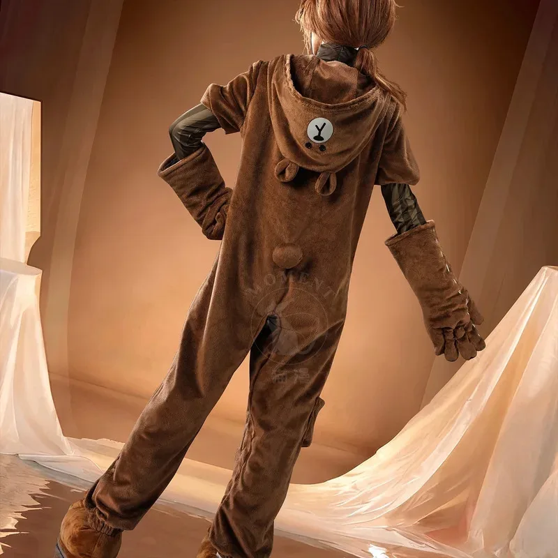 COWOWO الهوية الخامس Naib Subedar الدب البني تأثيري حلي كوس لعبة أنيمي زي حفلة الهالوين لعب دور الملابس الملابس