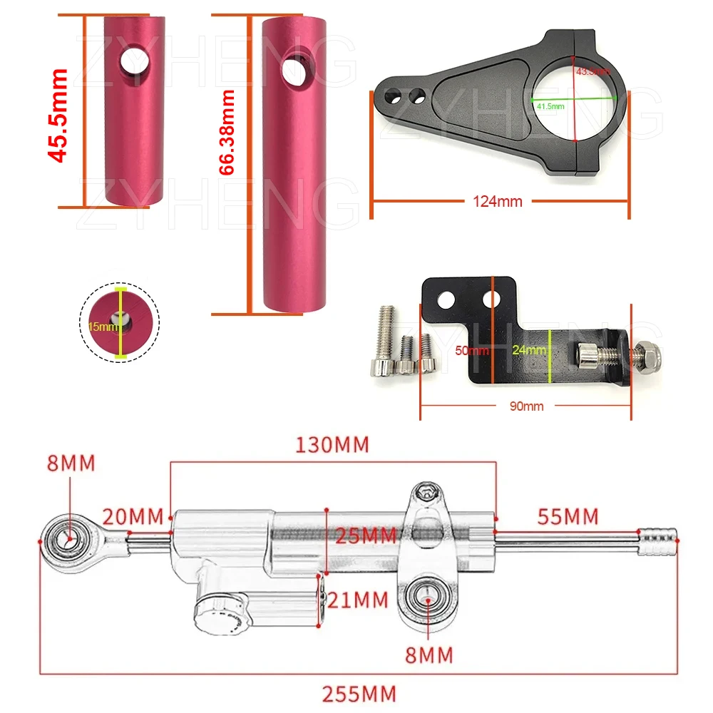 Directional Steering Damper For Inxing V7 V5 Electric Scooter Spare Parts Universal Motorcycle Steering Damper Stability Safety