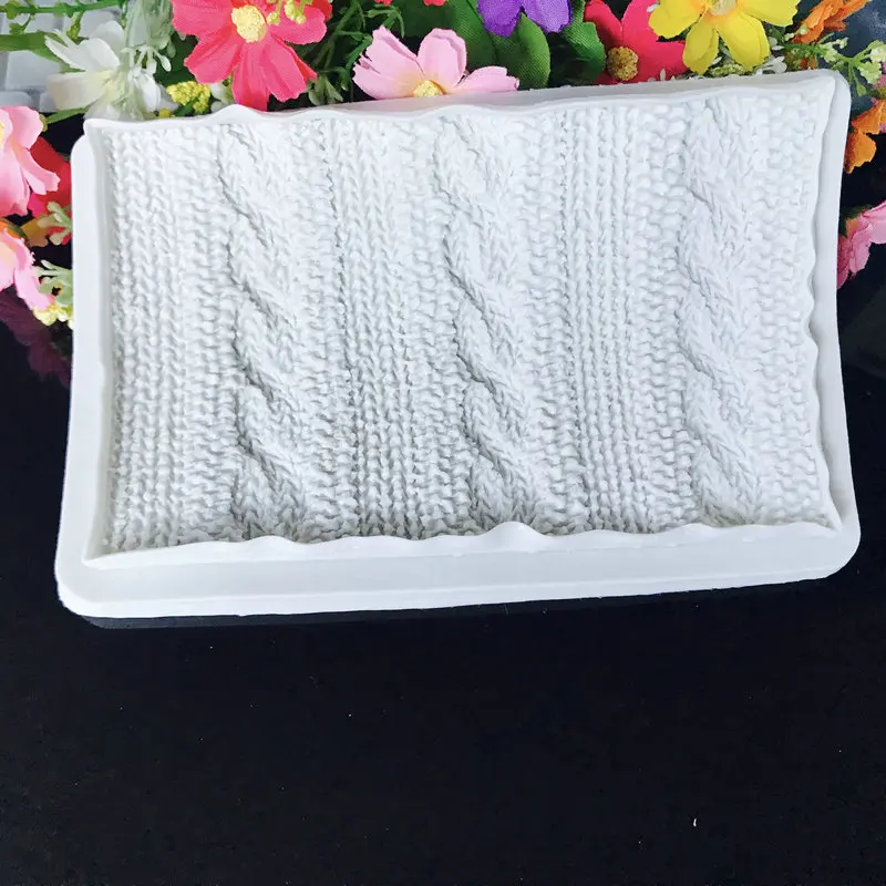 Sweater Pattern Knitting Texture Woolen Yarn Shape Silicone Mold Fondant Cake Decorating Tools Chocolate Baking Decorative Mold