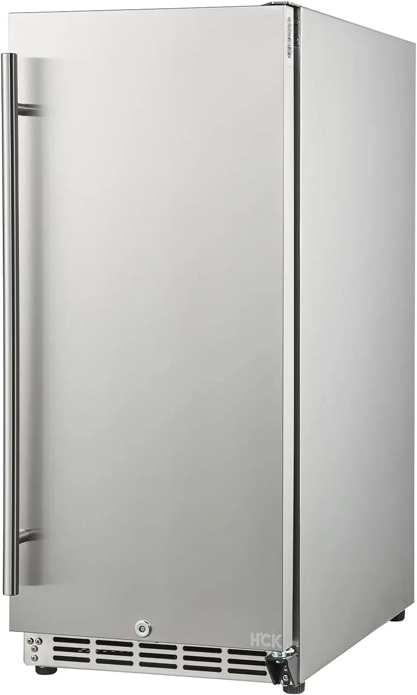 Fridge Fast Cooling with Stainless Steel Door Built-in Indoor/Outdoor for Soda and Beer, Undercounter Refrigerator