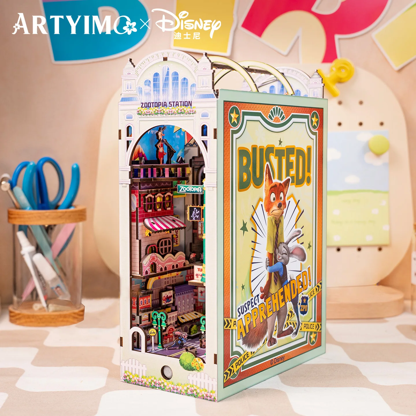 mu-zootopia-bookend-3d-metal-puzzle-diy-assembly-kit-brain-teaser-office-decor-birthday-christmas-halloween-gift-collectible