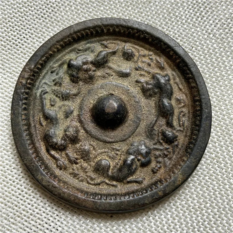 

Bronze crafts Han Dynasty exquisite green rust bronze mirror 1733 mellow collection