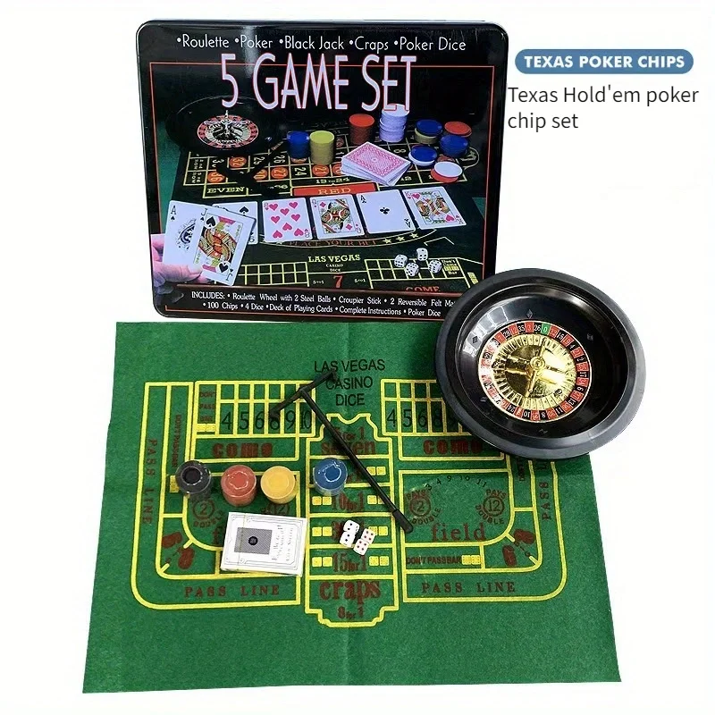 five-in-one-suit-party-game-poker-turntable-chip-game