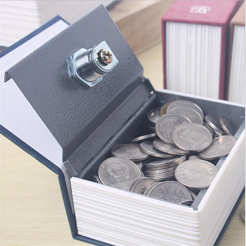 Creative English Dictionary Shape Money Saving Box Safe Book Piggy Bank with Key Cash Coins Saving Boxes