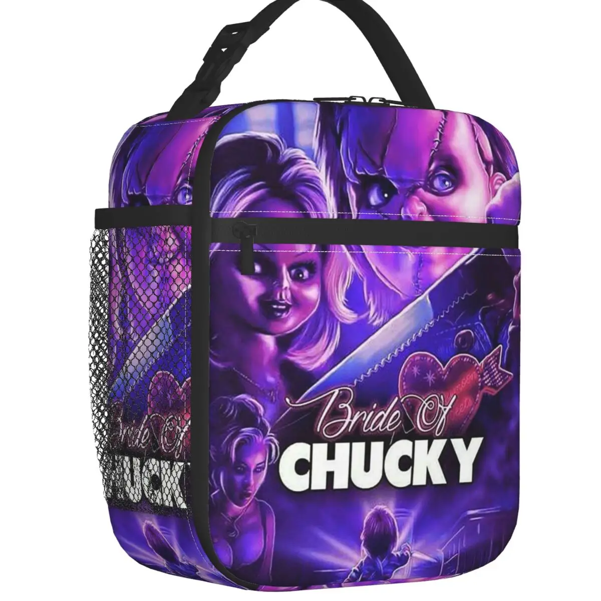 

Bride Of Chucky Insulated Lunch Bags for Camping Travel Horror Movie Resuable Thermal Cooler Bento Box Women Kids