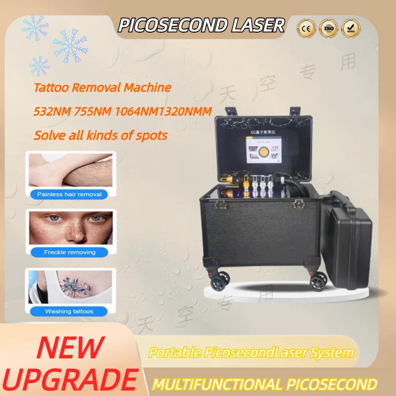 Portable picosecond 3000W three-wavelength portable neodymium yttrium pico laser tattoo removal can be taken out for treatment