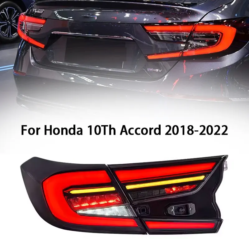 

Задние фонари для Honda Accord 10, задний фонарь 2018-2022, модификация светодиодный 10.5th, задний фонарь DRL, противотуманный тормоз, указатель поворота и