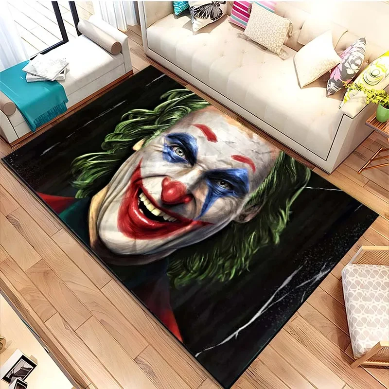 

Horror Joker Printed Floor Mat Carpet Living Room Bedroom Bedside Window Sill Bathroom Non-Slip Area Rug Home Decoration Doormat