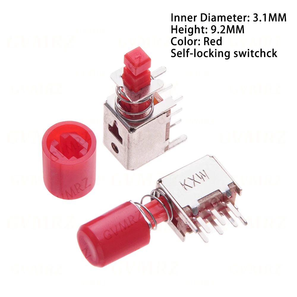 5Set PS-22F03 A03 Self-locking/Unlocking Push Button Switch DPDT Bipolar 6pin Self-locking Key Power Switch Directly Key Switch