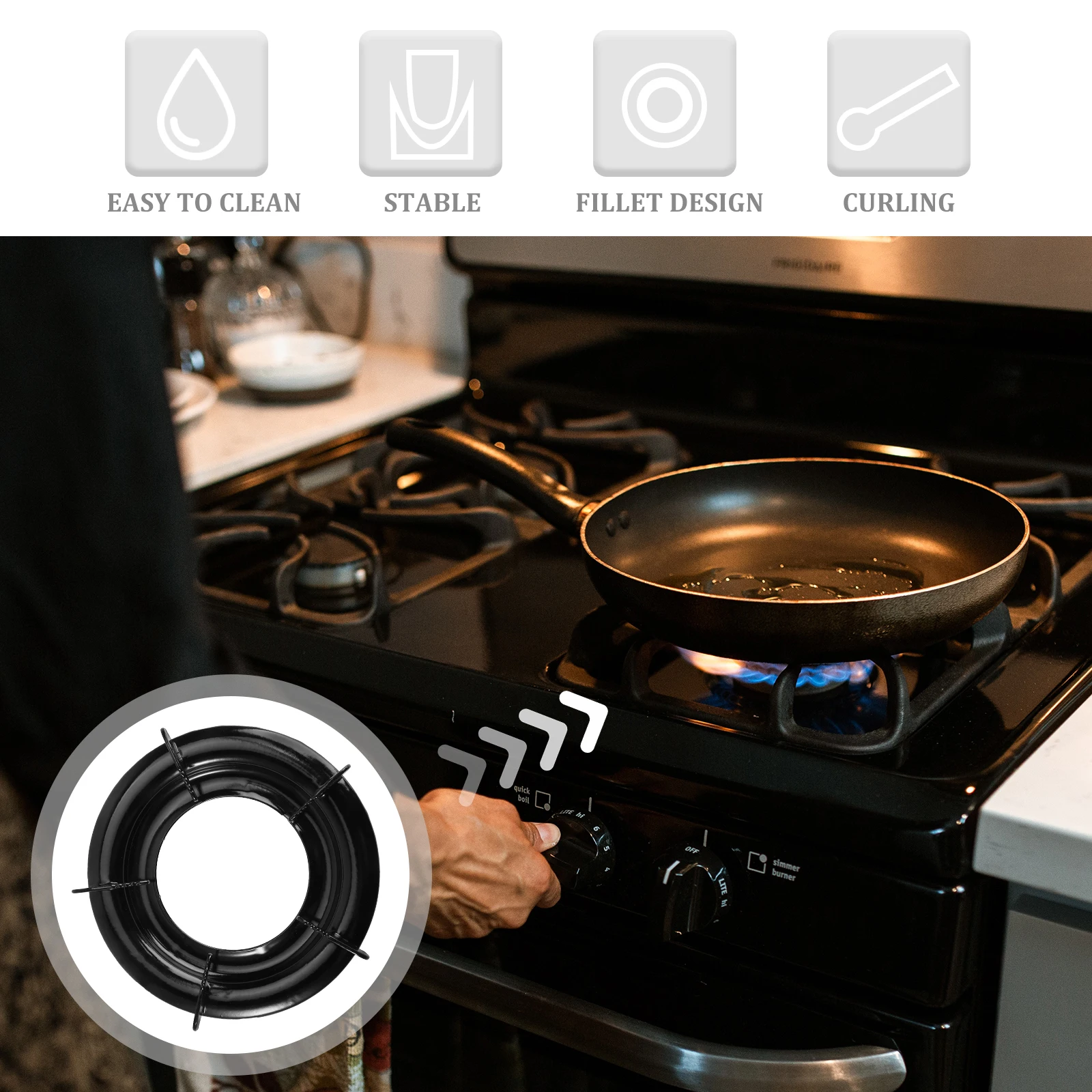 

Gas Stove Brackets Pot Holder St Nonslip Safe Support Premium Iron Kitchen Racks Cookware Universal Pans Sizes Install