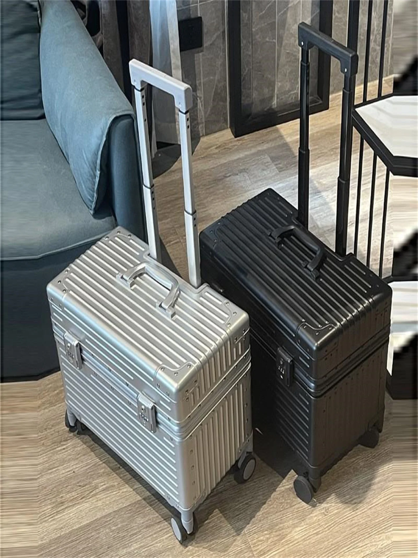 

Полностью алюминиевый магниевый сплав, 20-дюймовая верхняя откидная крышка, программная фотография, дорожный чемодан, коробка для пароля на посадке