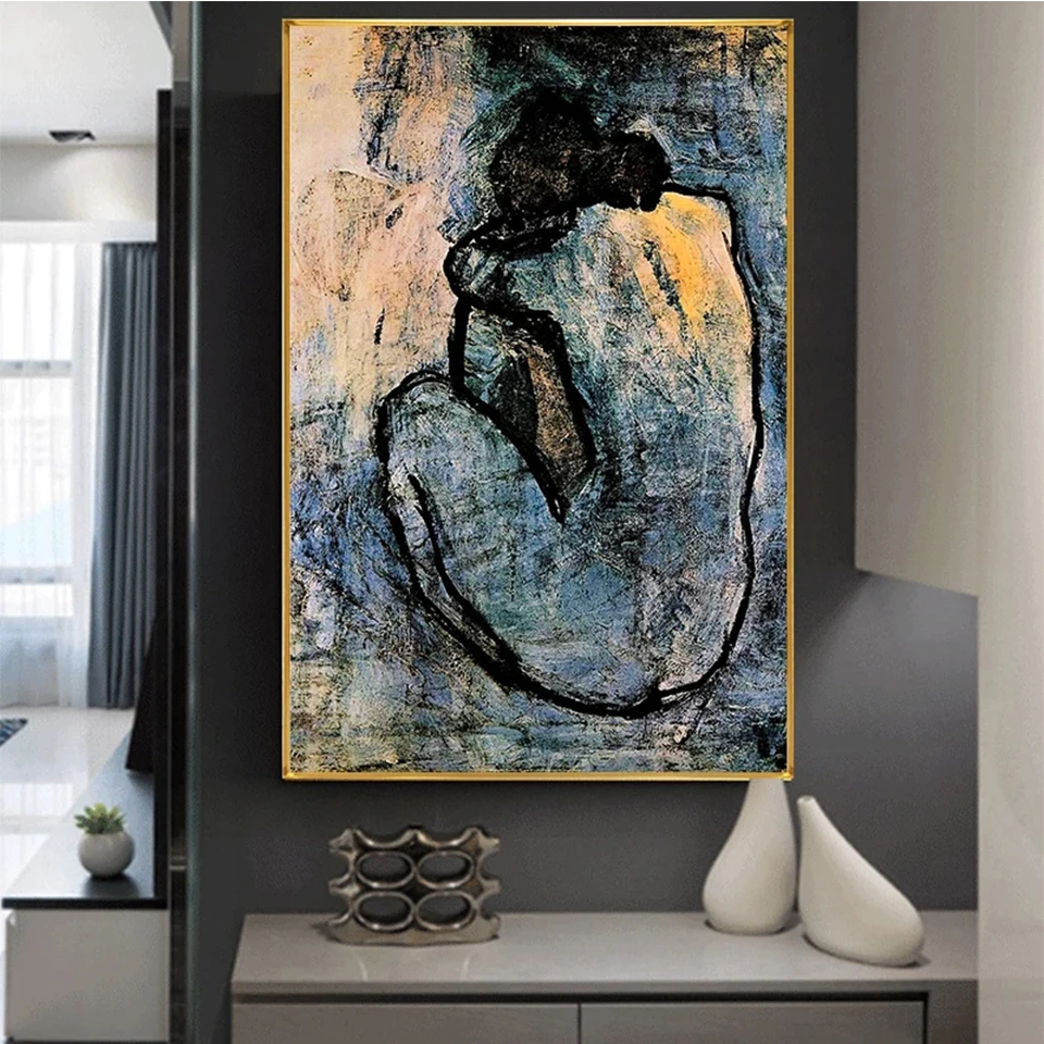 Diamond Painting Famous Painting Blue Nude By Pablo Picasso Home Decor Diamond Mosaic Full Square Round Embroidery Of Rhinestone