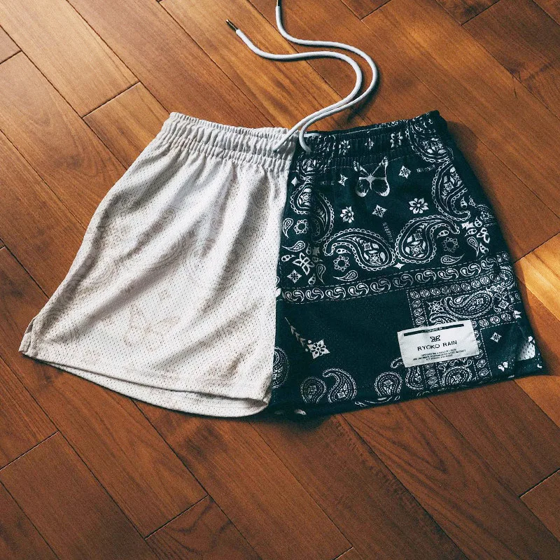 RYOKO RAIN New summer men's shorts men and women's fashion beach seaside casual shorts mesh sports quick-drying quarter pants