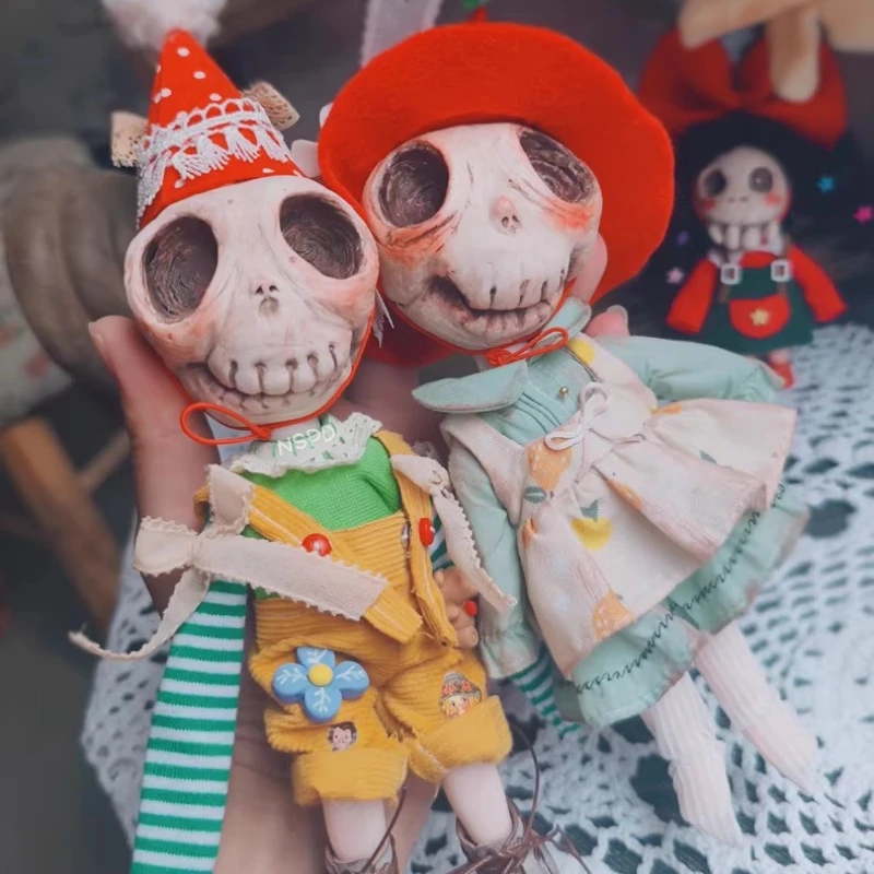 

OOAK Skeleton BJD Doll Handmade Independent Ethical Designer Vintage-Inspired Figure Toy Limited for Collection Customized Girl