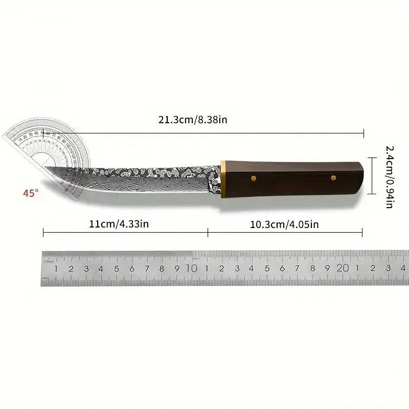 Longyin Damascus steel knife fruit knife high-grade household knife high hardness sharp outdoor knife KR9195