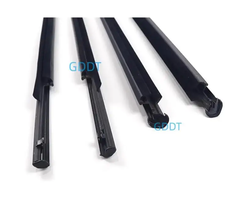 4 Pcs Black Outside Glass Protector Weatherstrip for Toyota Hilux 2015-2020 Windows Glass Rubber for Outer Laminate 68210-0K010