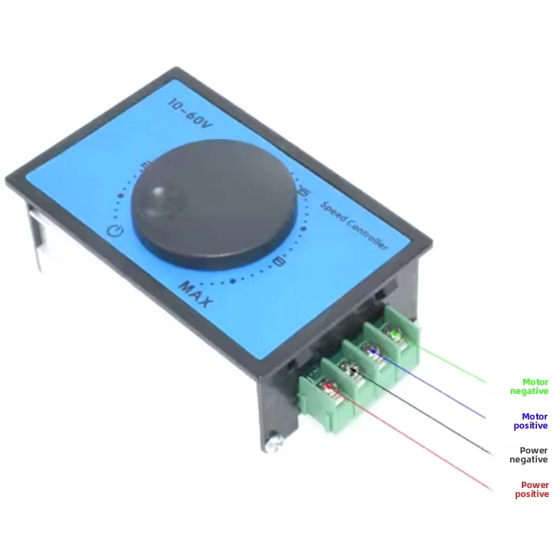 DC10-60V 20A DC Motor Speed Controller Driver Soft Start Stall Low Voltage Protection 15KHz PWM 0-100% Speed Regulation