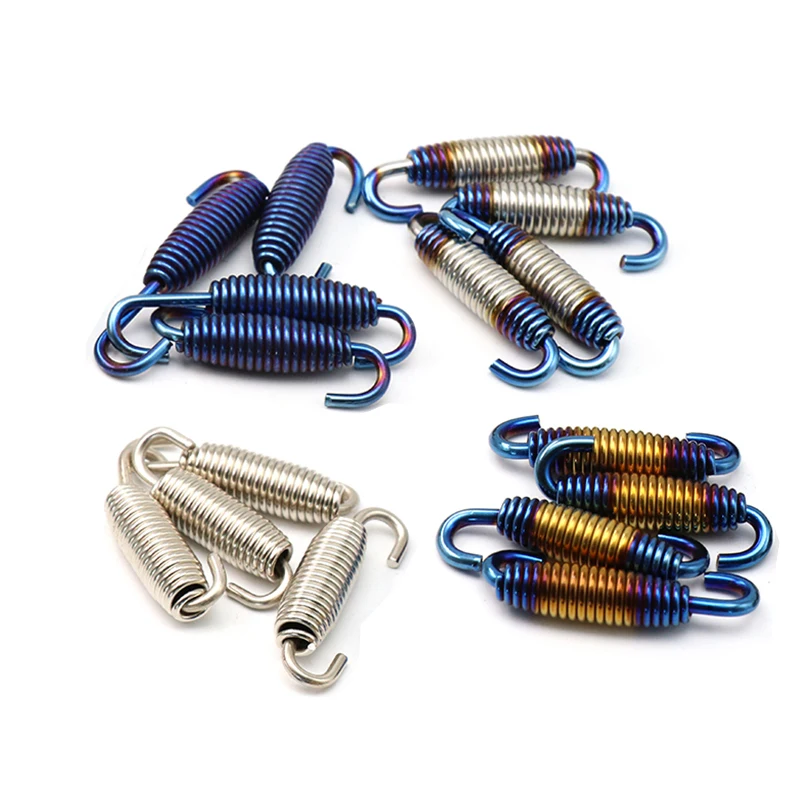 ZSDTRP 2pcs Motorcycle Exhaust Middle Pipes Springs Stainless Steel Exhaust Connect Spring Hooks