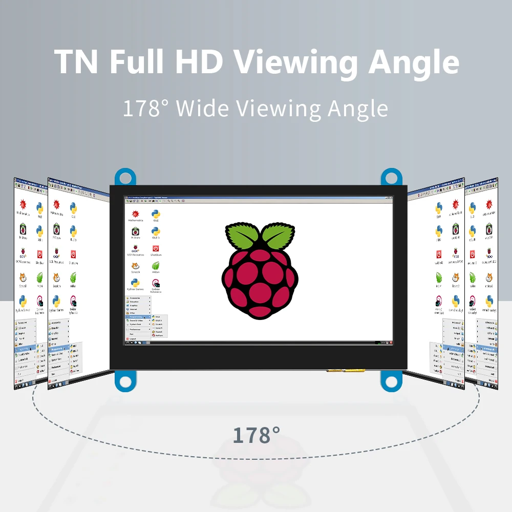 4.3 inch Raspberry pi 5 800*480 TFT LCD Display With Case Portable Module Capacitance Touch Panel Electronic Monitor for PC