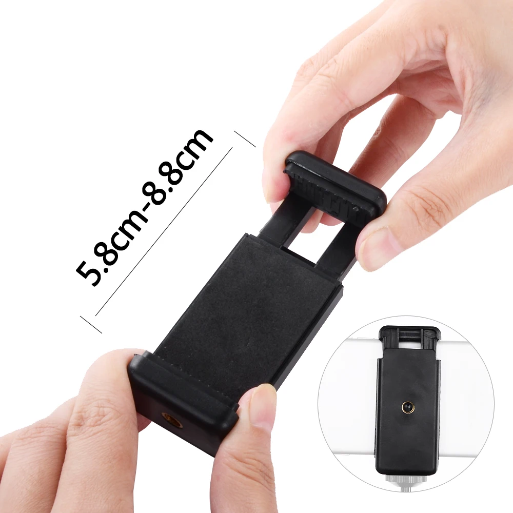 Adaptador de zapata para Flash 1/4, soporte de cabeza de bola con bloqueo + Clip de teléfono, montaje para teléfono móvil Nikon DSLR SLR