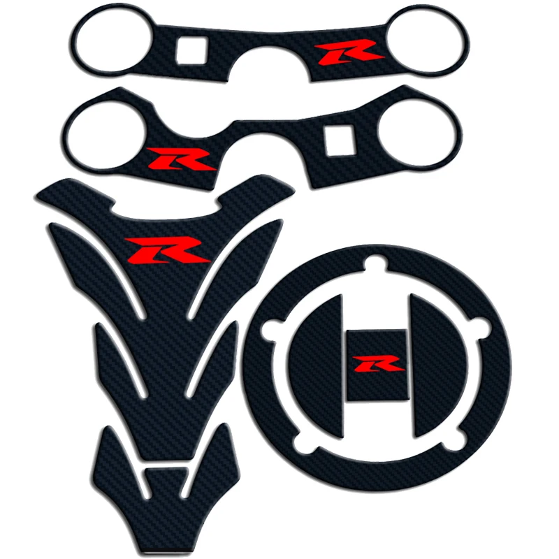 Carbon Tank Cap Sticker Tank Pad Fork Triple Tree Upper Clamp Decal For SUZUKI GSXR GSX-R 600 750 1000 K3 K4 K5 K6 K7 K8 K9 L17