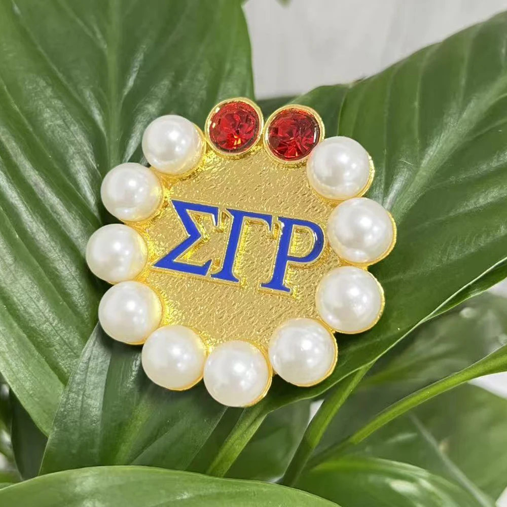 Sisters Fraternity College Party SGR Round Letter Lady Brooch