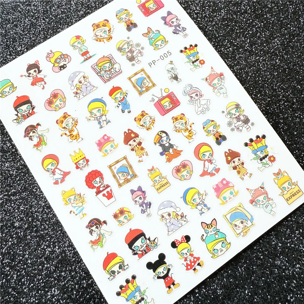 PP-001-008 BUBU pour autocollant d'ongle 3D colle arrière auto-adhésive Nail art autocollant d'ongle outil de décoration curseurs pour décalcomanies d'ongles