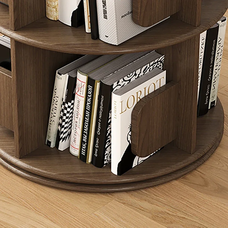Storage Book Shelf Rotary Organizer Bedroom Librero Mobile Bookshelf Wooden Items Estanteria Libros Modular Furniture image 4
