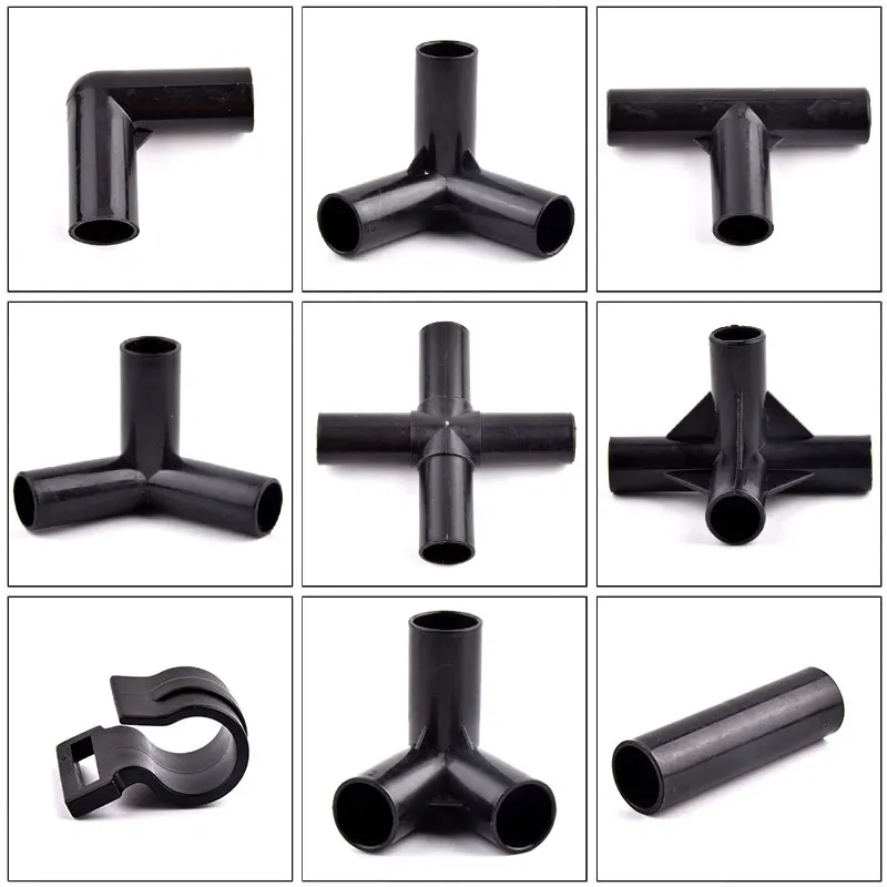 2-20 шт. черный шарнир, внутренний диаметр 19 мм, трехходовой, четырехходовой, 90 °   Колено, соединитель для трубы из АБС-пластика, опора для растений, гардеробная палатка, фитинги ixed