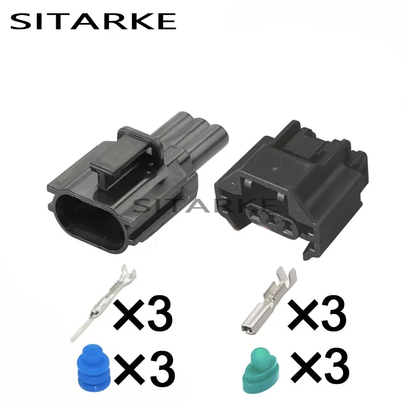 5 Sets 3 Pin 1.2 Male Female Automobile Waterproof Connectors Air Conditioning Pressure Harness Plug for Nissan 7223-6536-30