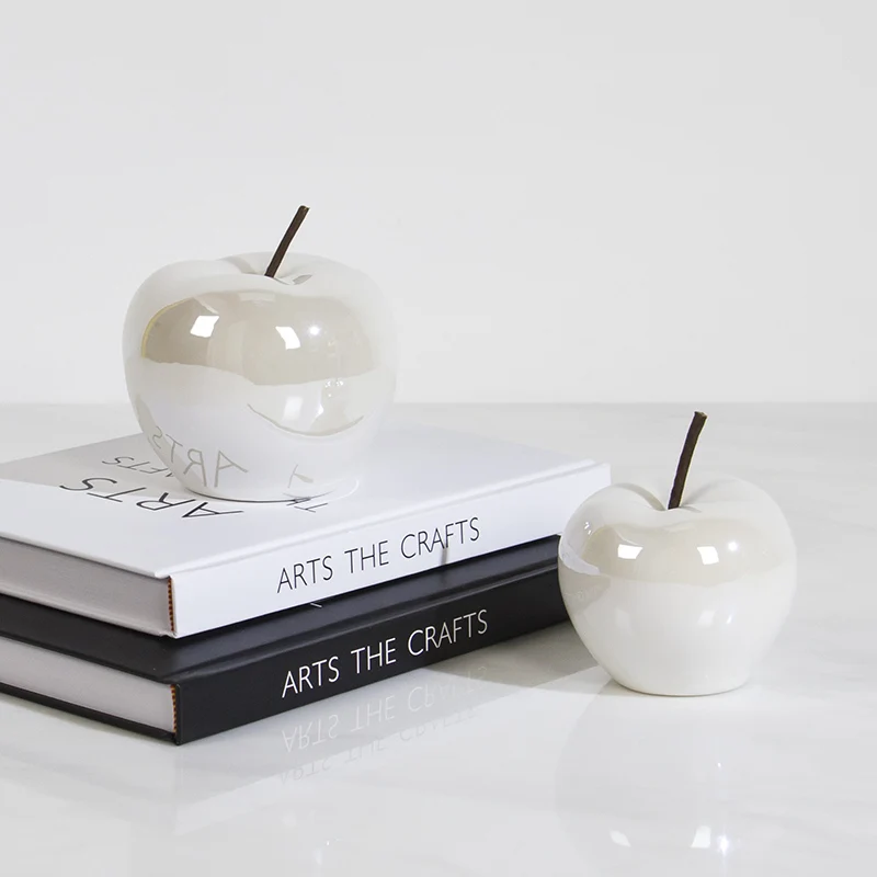 Light Luxury White Apple Ornaments Living Room Bedroom Desktop Decoration Modern Minimalist Model House Sales Office