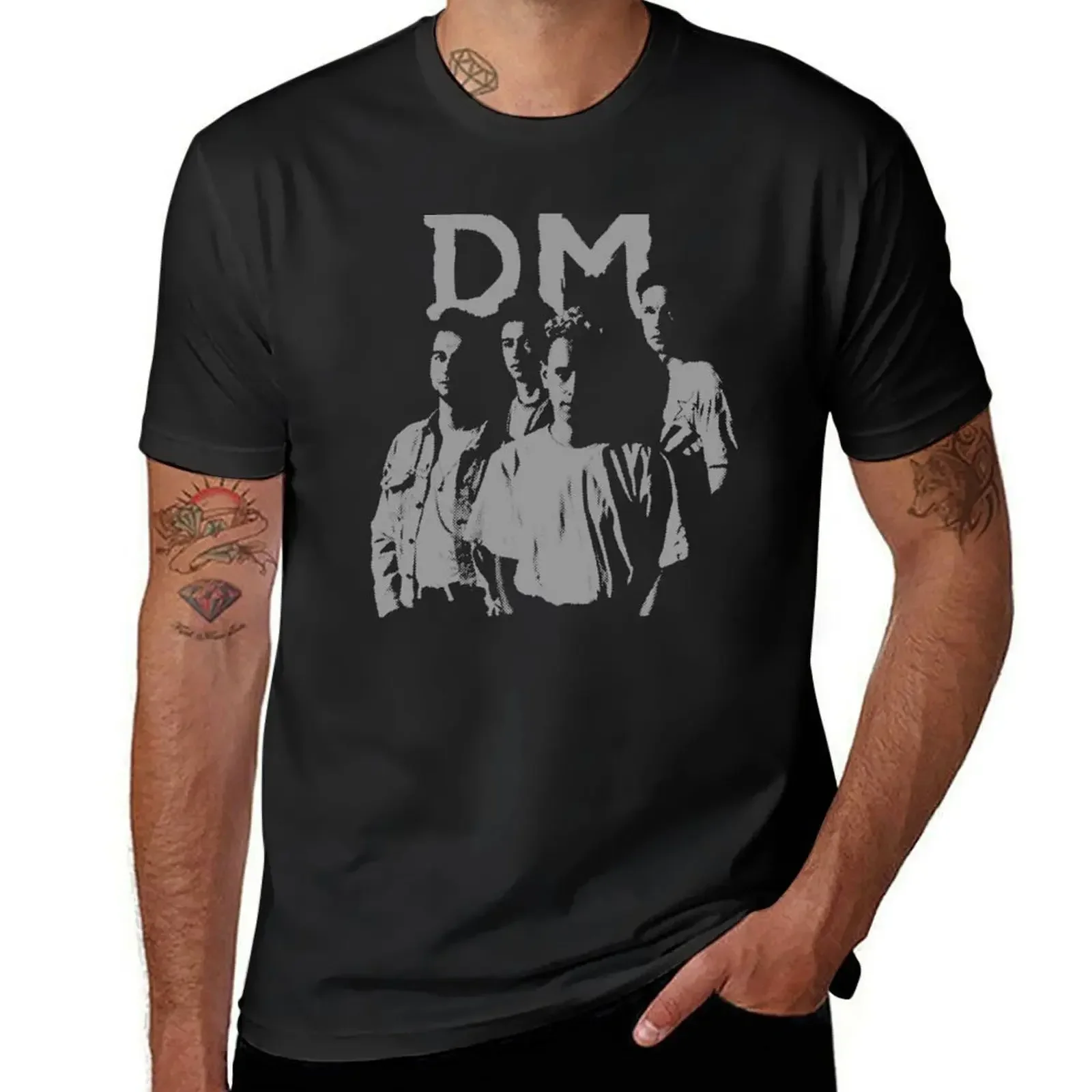 DM - 80s synth pop T-Shirt designer shirts Short sleeve tee rapper graphic tees plain white t shirts men